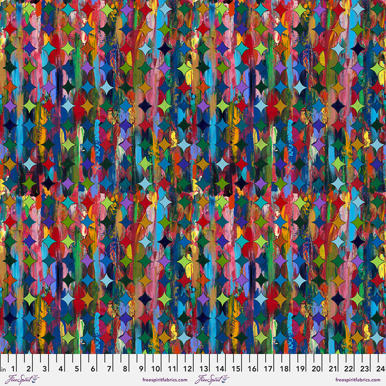 Free Spirit Sue Penn Happy Blooms Carnival Multi Cotton Fabric By The Yard