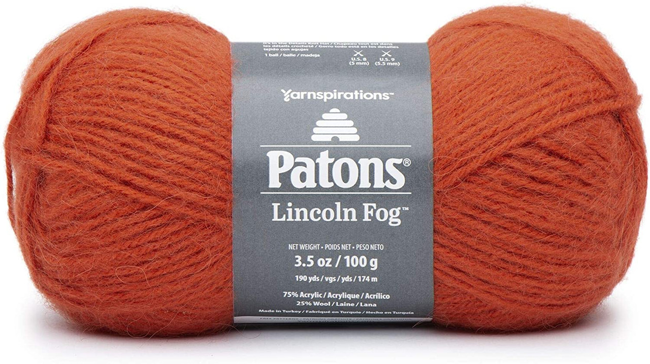 Patons Lincoln Fog Brick Red Wool Blend Knitting & Crochet Yarn