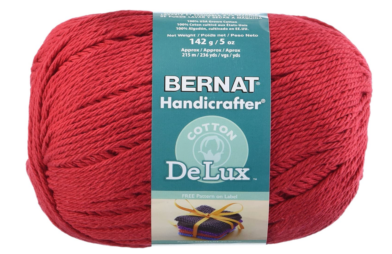 Bernat Handicrafter Delux Cotton Poppy Red Knitting & Crochet Yarn - Flying  Bulldogs, Inc.