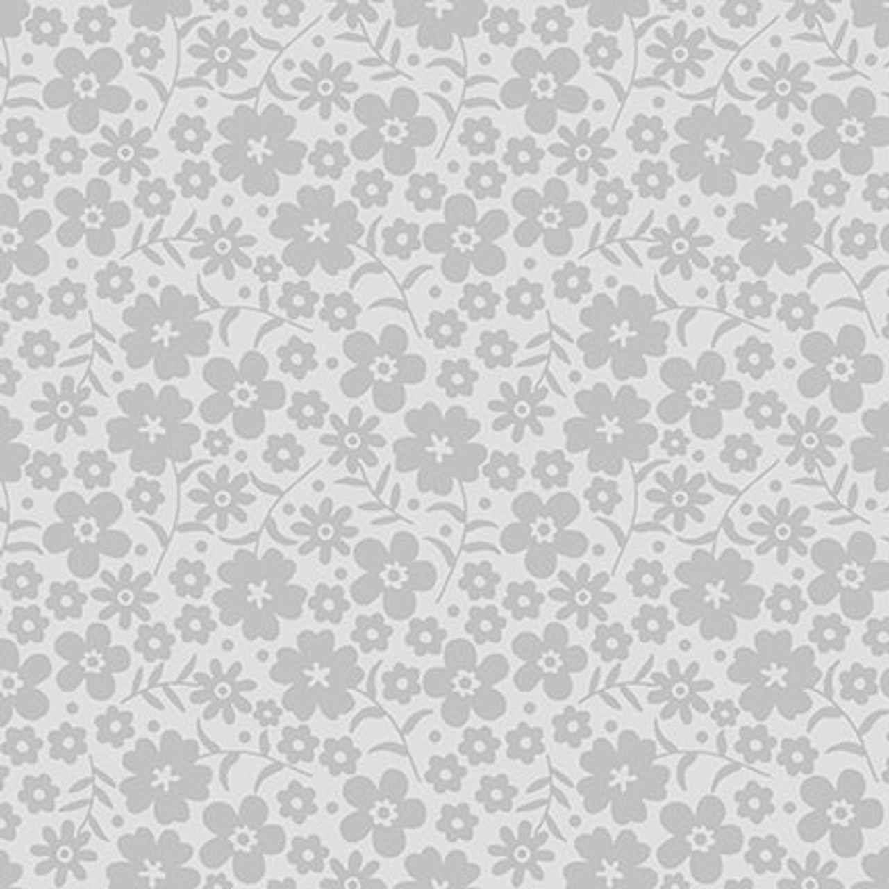 Blank Quilting Gray Scale Floral Gray Cotton Fabric By The Yard