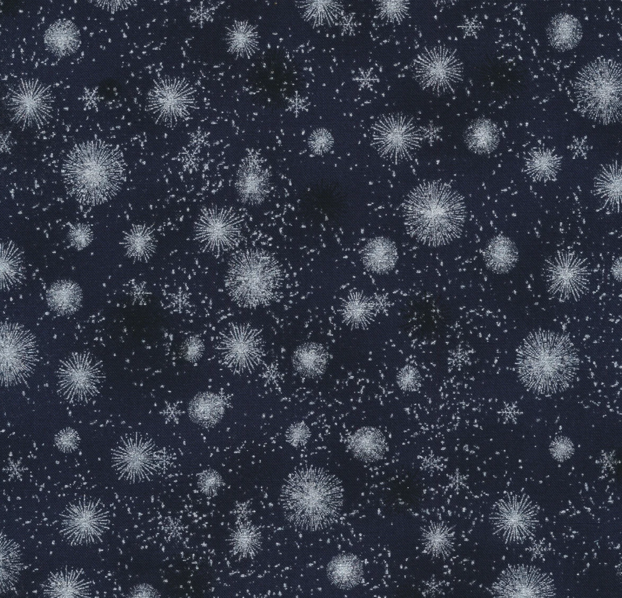 Stof Star Sprinkle Stardust Blue Silver Cotton Fabric By The Yard