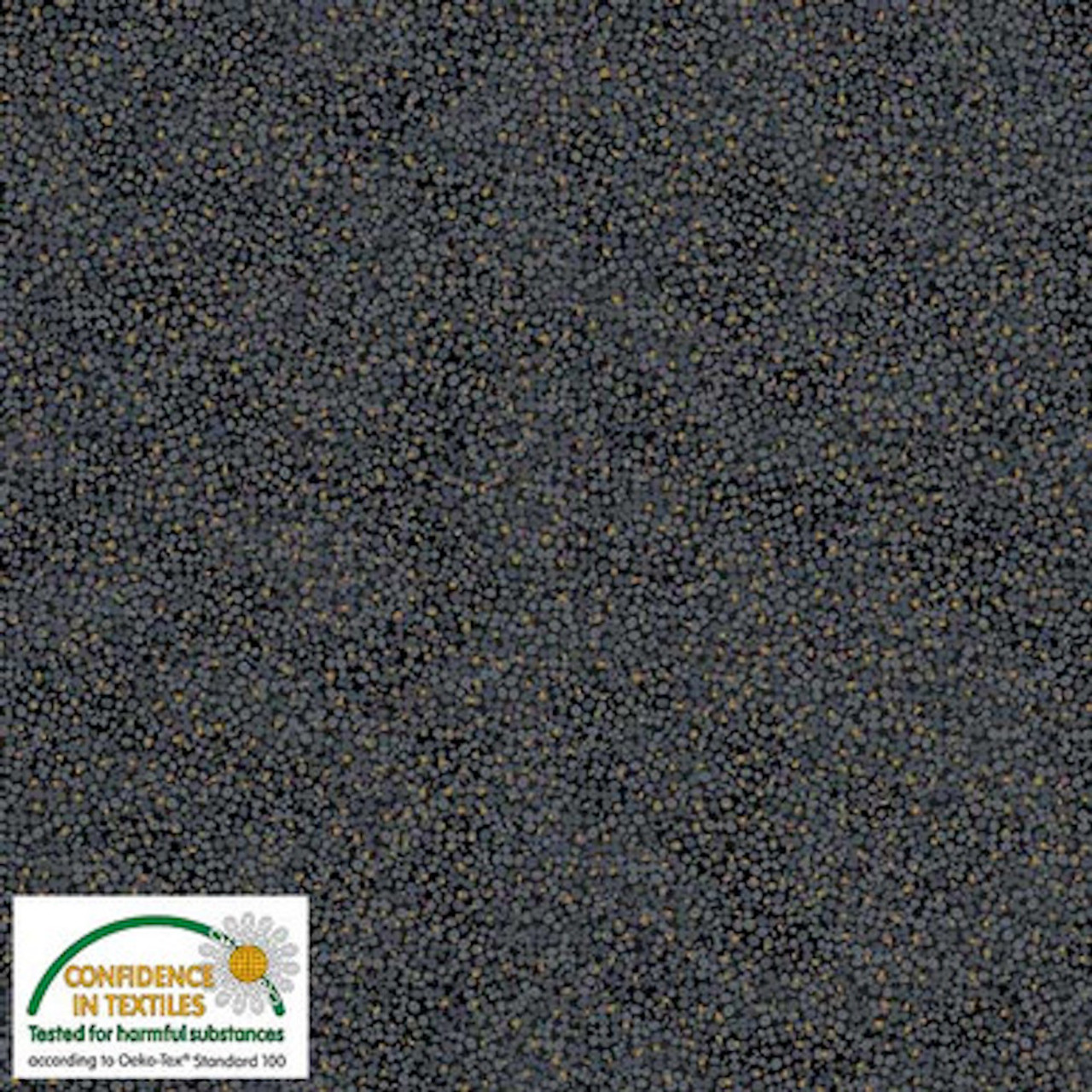 Stof Star Sprinkle Dust Sprinkles Black Gold Cotton Fabric By The Yard