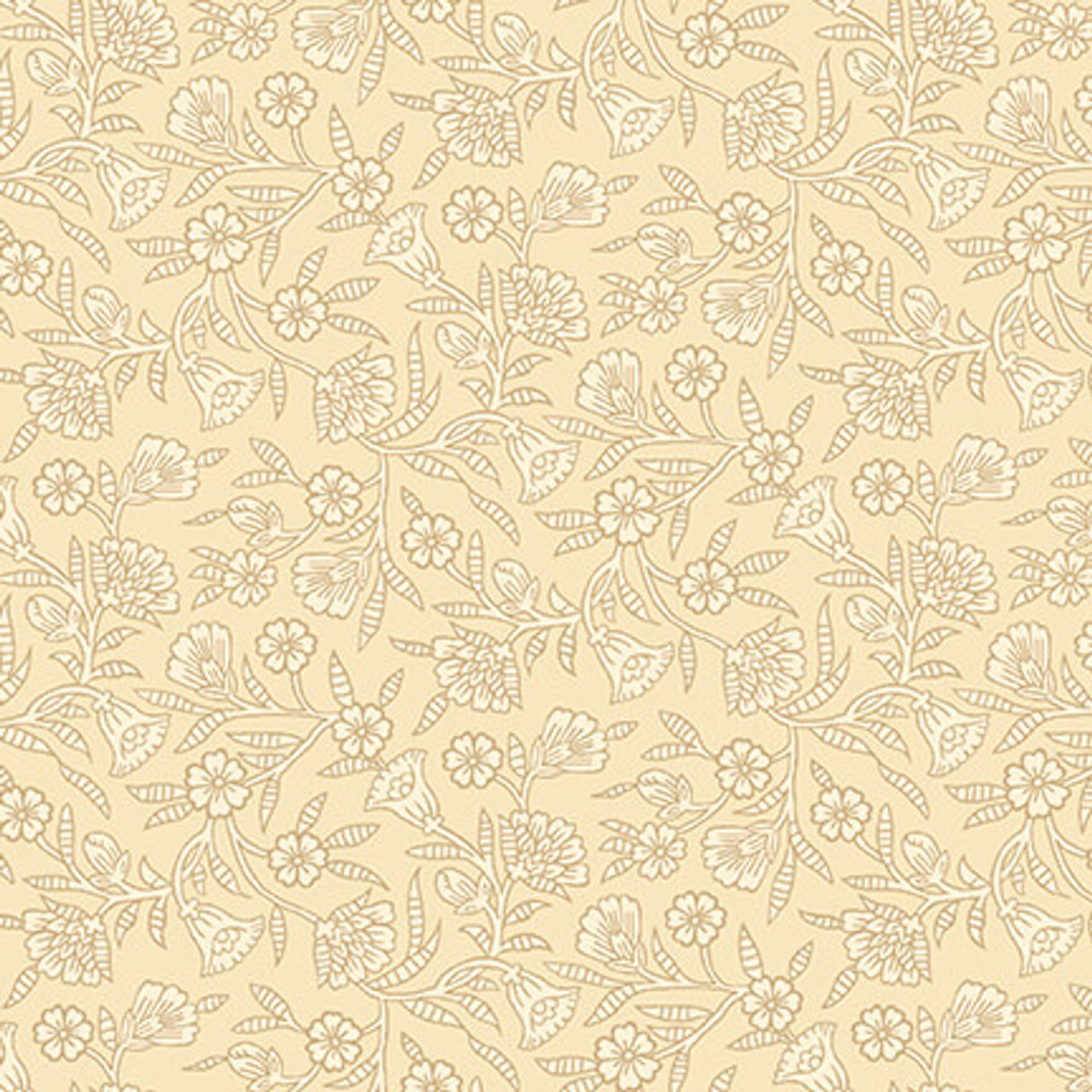 Blank Quilting Ashton Collection Floral Stamp Ivory Cotton Fabric By The Yard