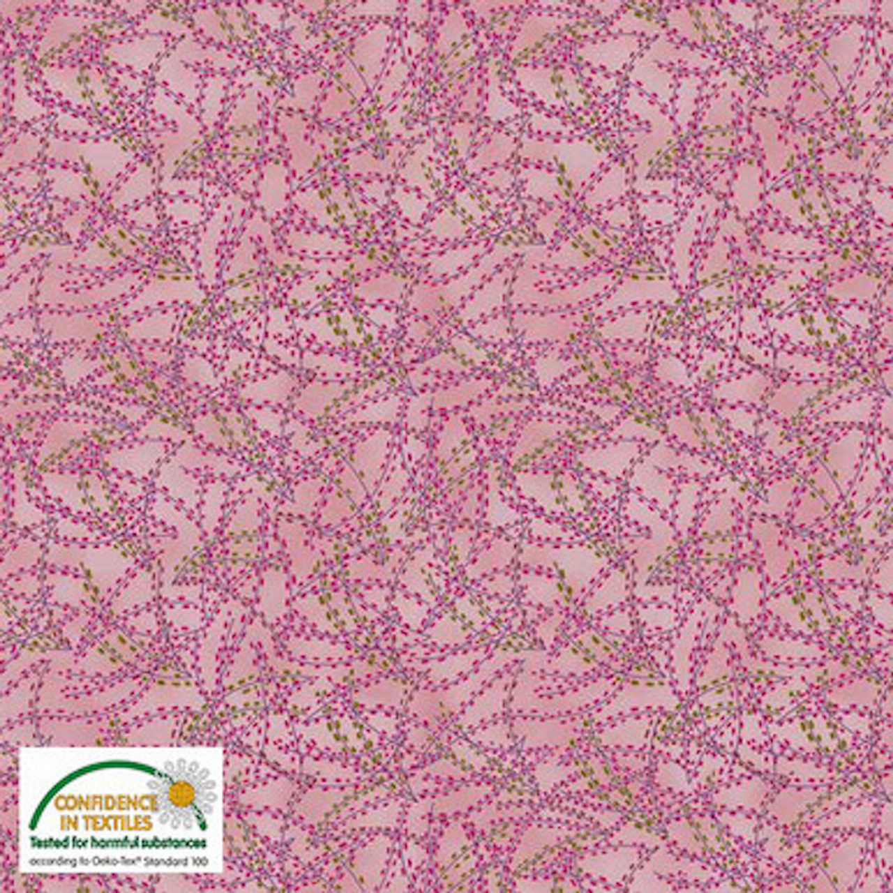 Stof Fillippa's Line Lines & Oblong Dots Lt Purple Cotton Fabric By The Yard
