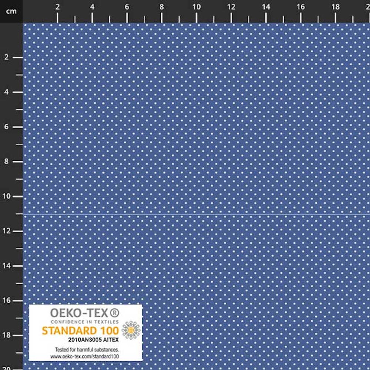 Stof European Essentials Small Dot Blue Cotton Fabric By The Yard