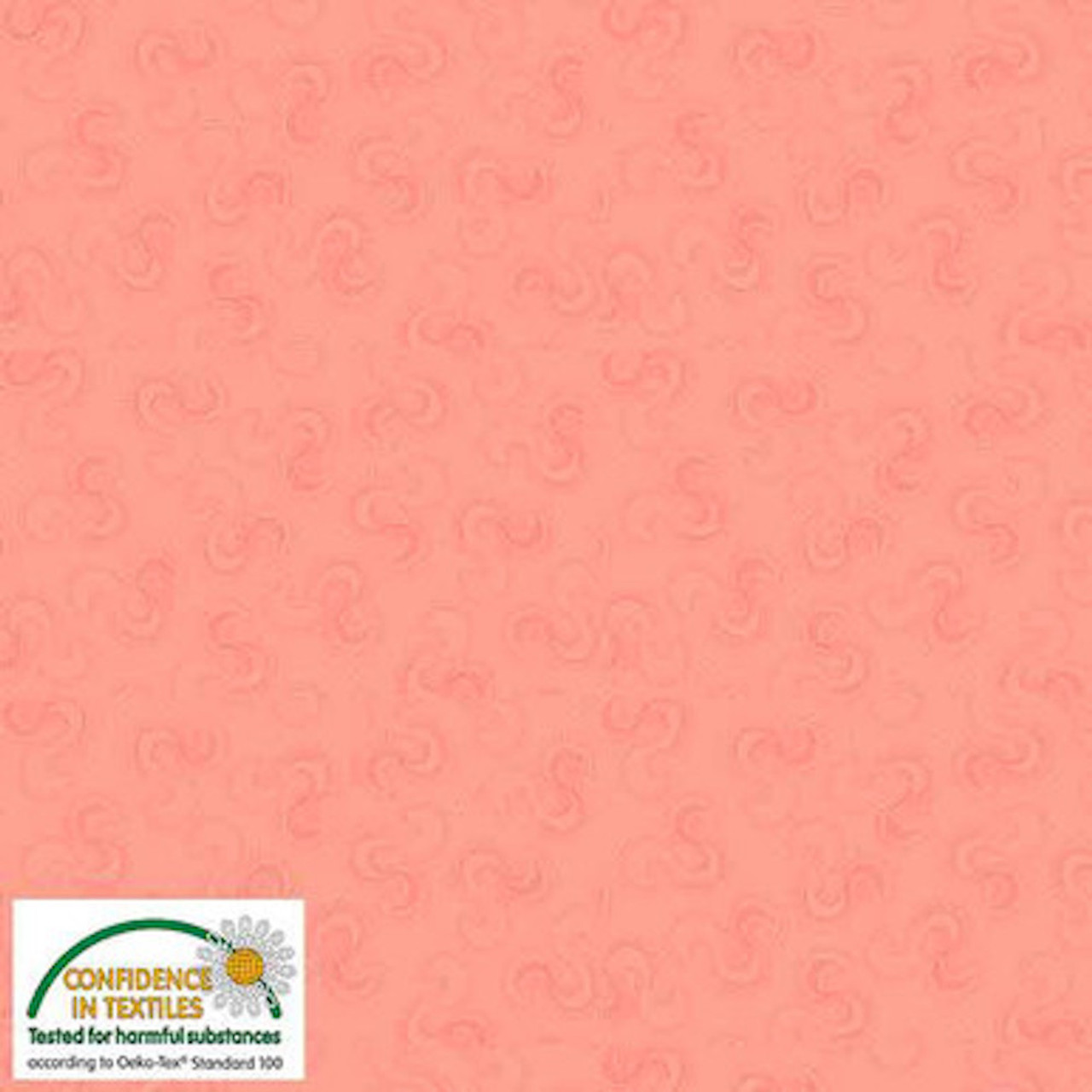 Stof European Colour Harmony Dotted Graphics Coral Cotton Fabric By The Yard