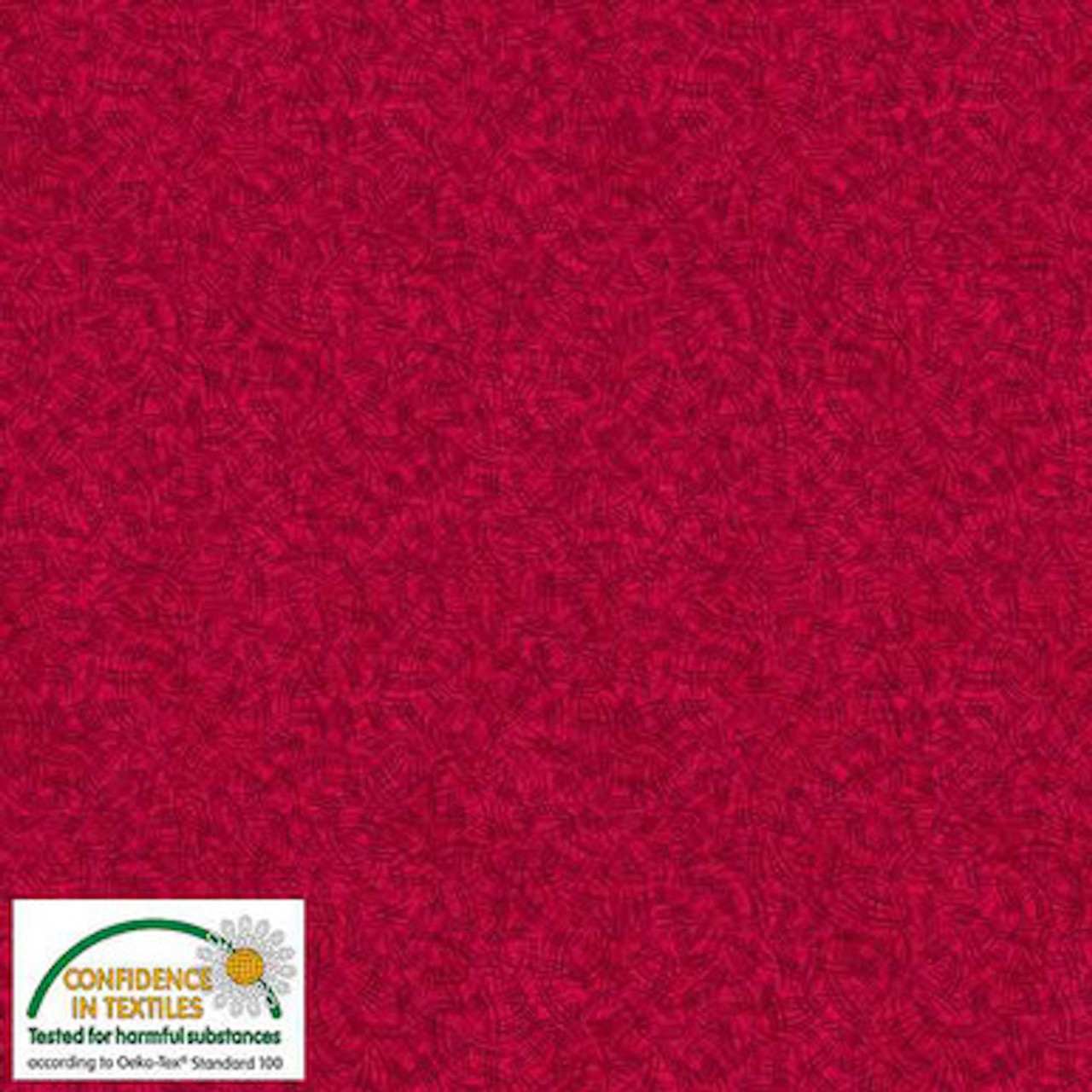 Stof European Colour Harmony Hash Marks Red Cotton Fabric By The Yard