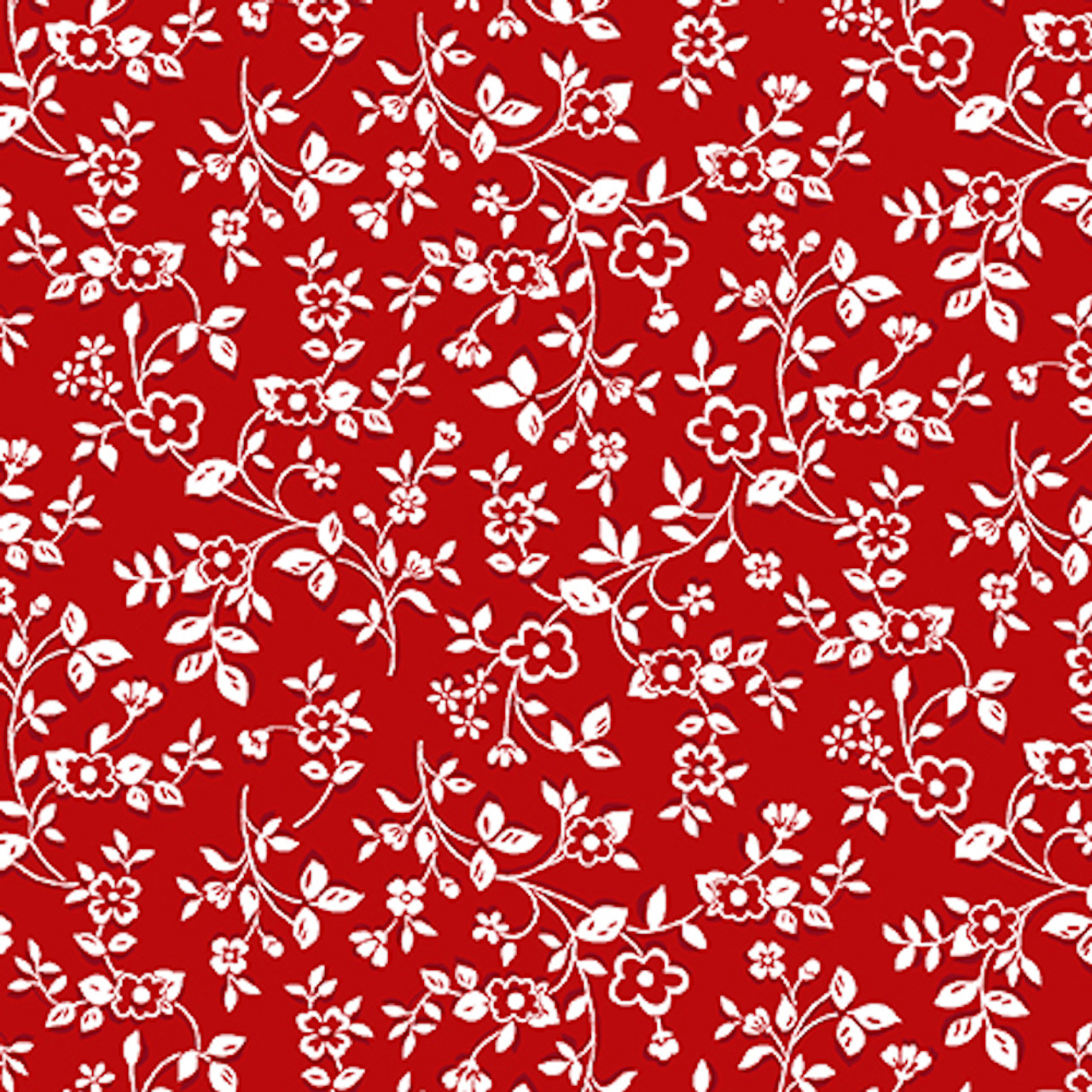 Quilt Fabric 1 Yard CLEARANCE White Black Paisley Floral Red Premium Cotton  #PC