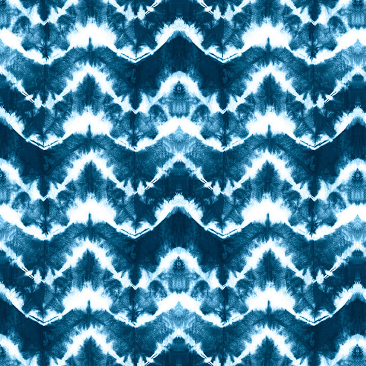 Blank Quilting Katori Chevron Blue Cotton Fabric By The Yard