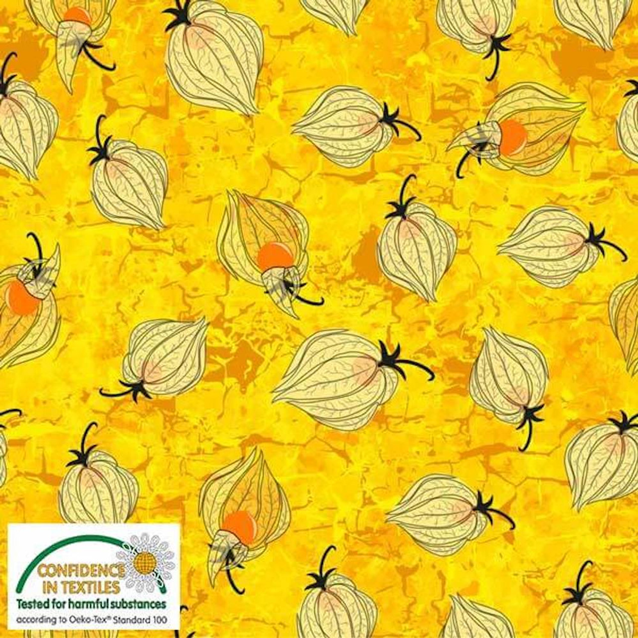 Stof European Colour Way Cherry Yellow Cotton Quilting Fabric By The Yard