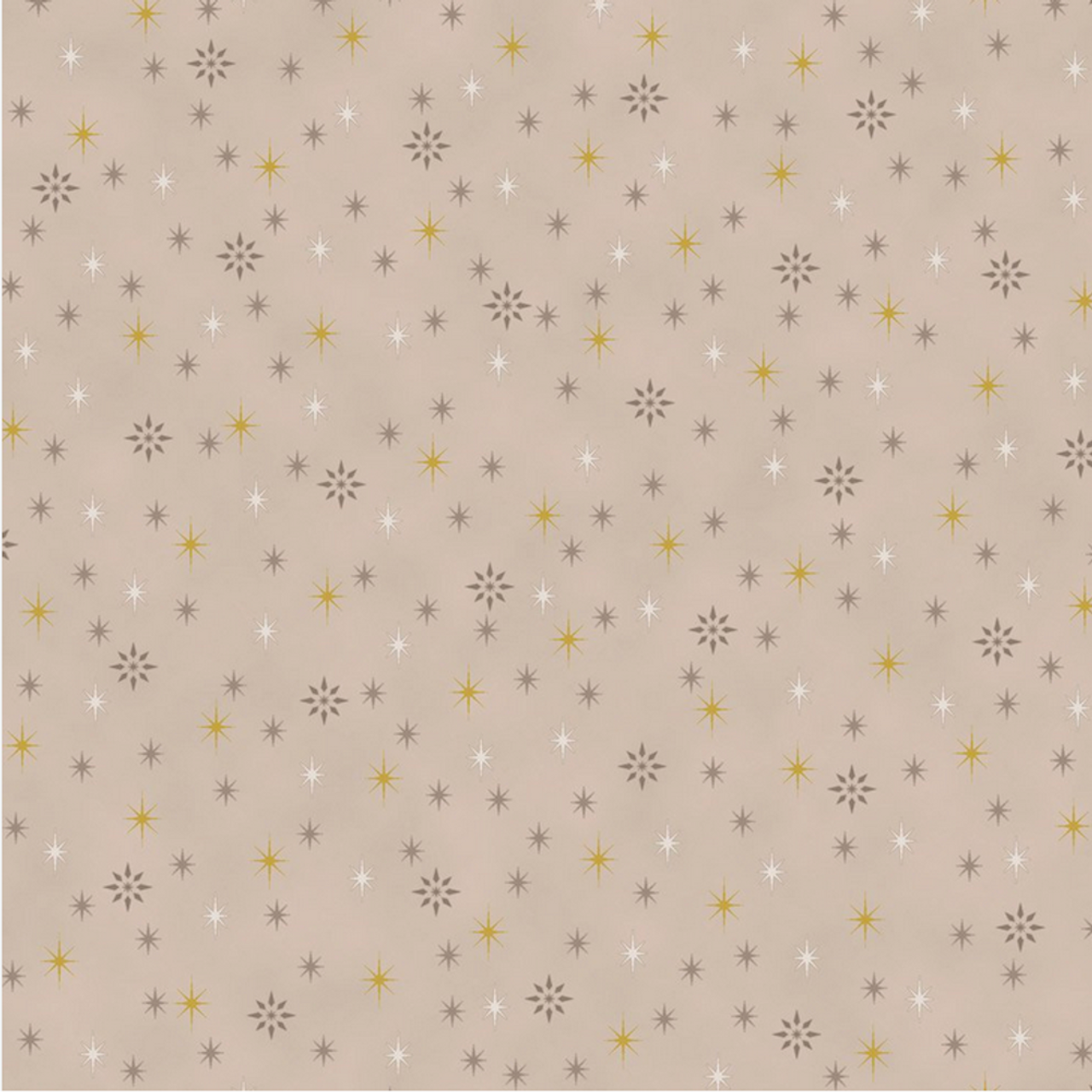 Stof European Quilting Sparkle Mini Stars Beige Cotton Fabric By The Yard