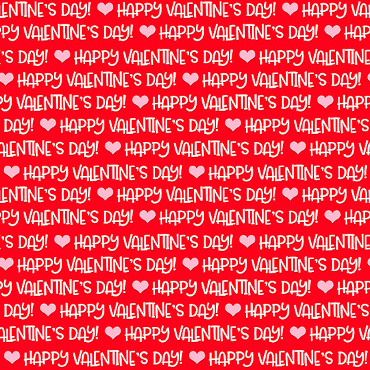 Henry Glass Gnomie Love Valentines Day Words Red Cotton Fabric By The Yard