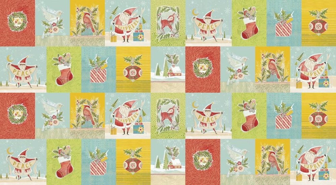 Free Spirit Cori Dantini Love Santa A Wonderful Time Panel Fabric By The Panel