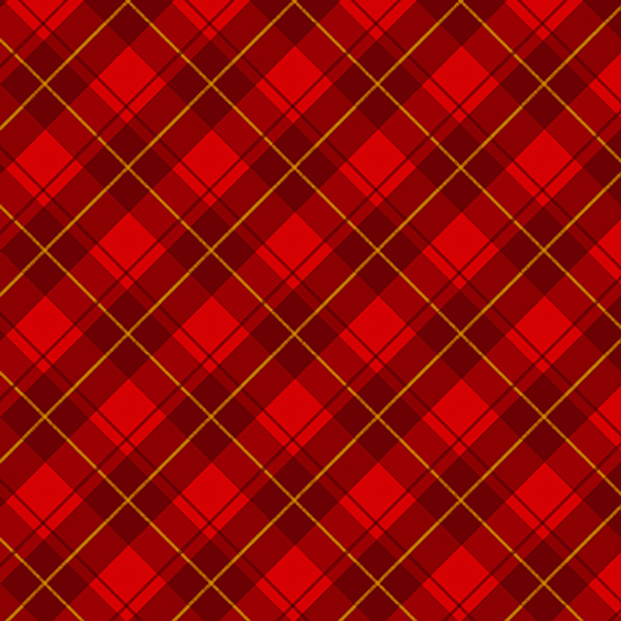 StudioE Merry Town Diagonal Plaid Red Cotton Fabric By The Yard