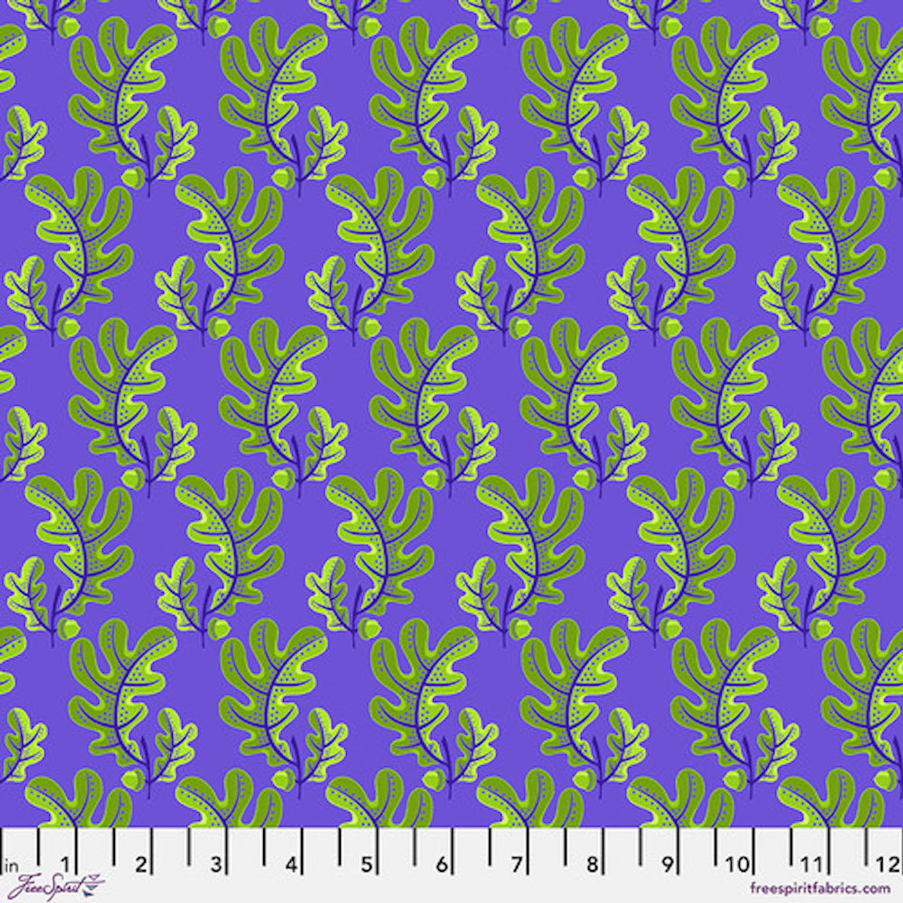 Free Spirit Jane Sassaman A New Leaf Oak Purple Cotton Quilting Fabric by Yd