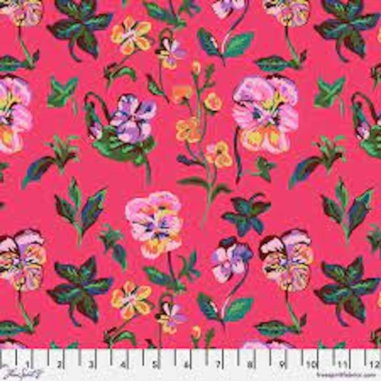 Free Spirit Nathalie Lete Mon Jardin Pansies Bright Cotton Fabric By The Yard