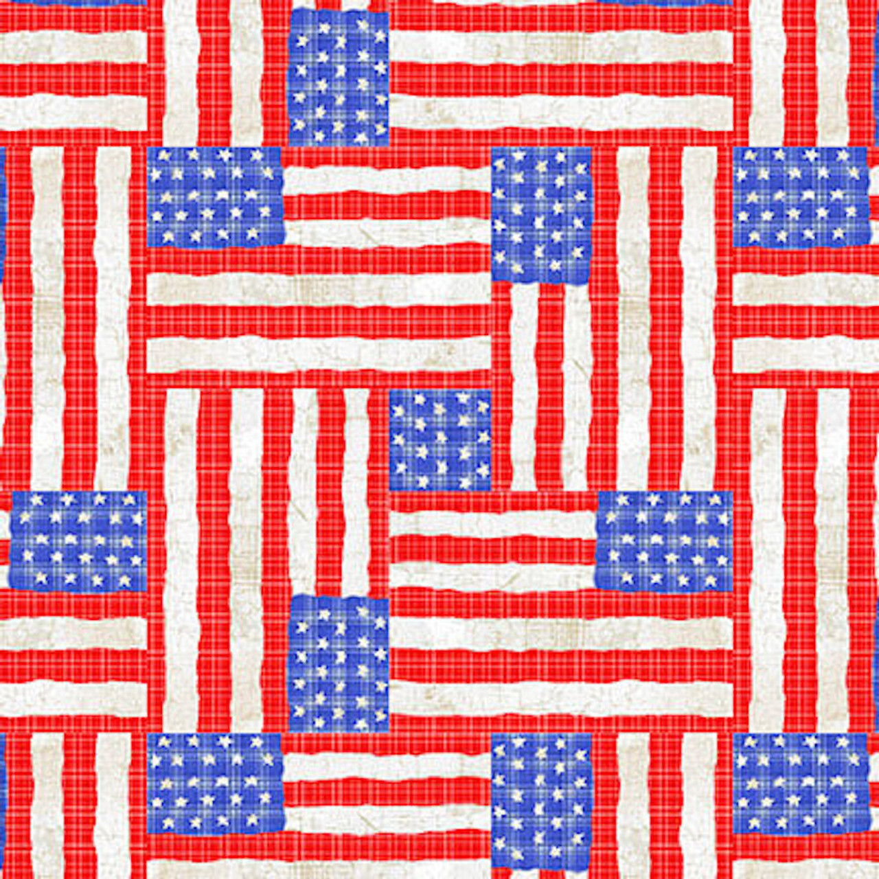 Henry Glass Patriotic Picnic Flags Multi Cotton Fabric By The Yard