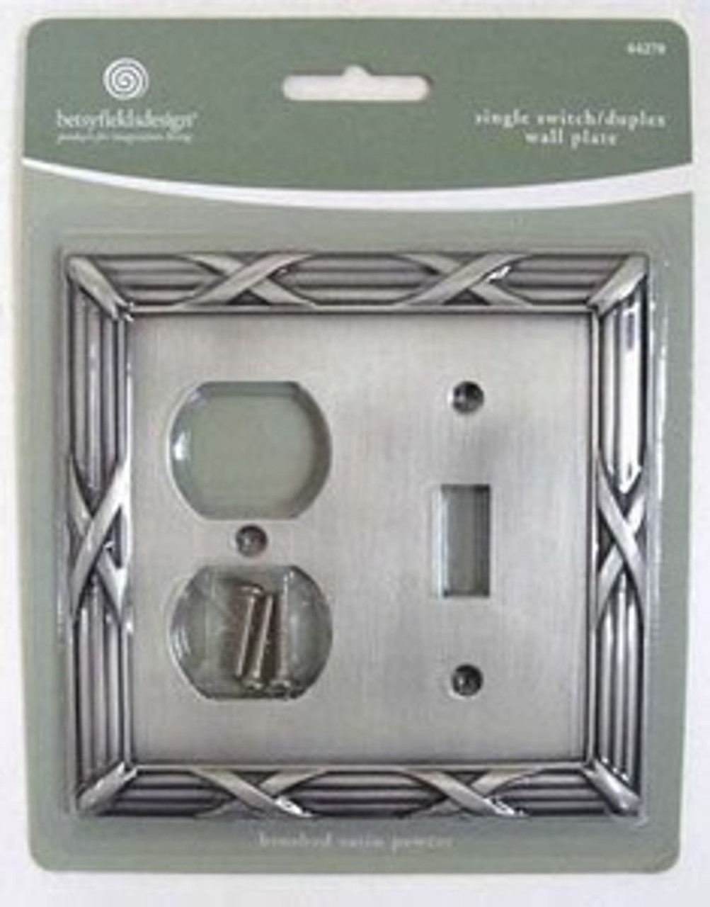 64270 Ribbon & Reed Satin Pewter Switch/Duplex Plate Cover