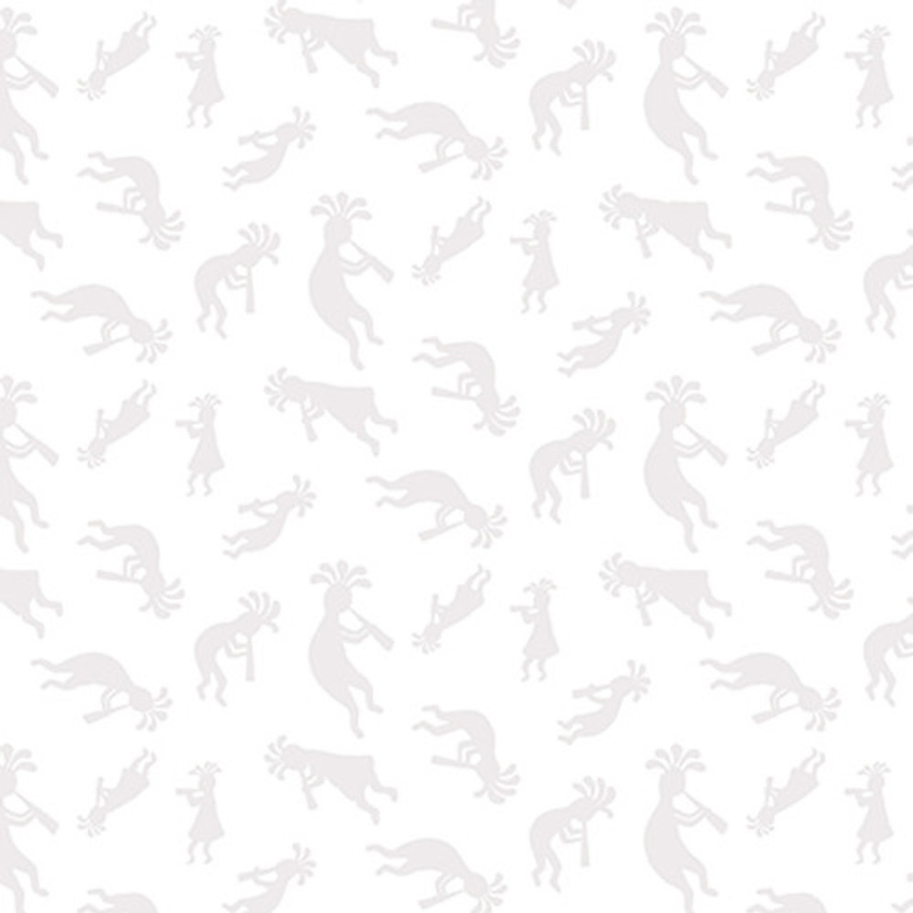 Blank Quilting Kokopelli Serenade White on White Kokopelli Fabric By The Yard