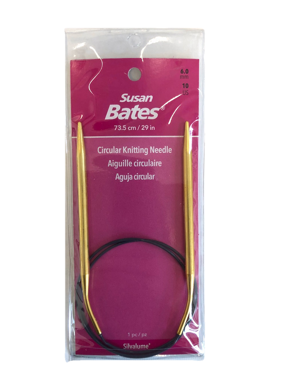 Susan Bates Silvalume 29" Circular Knitting Needles, U.S. 10 (6.00mm)