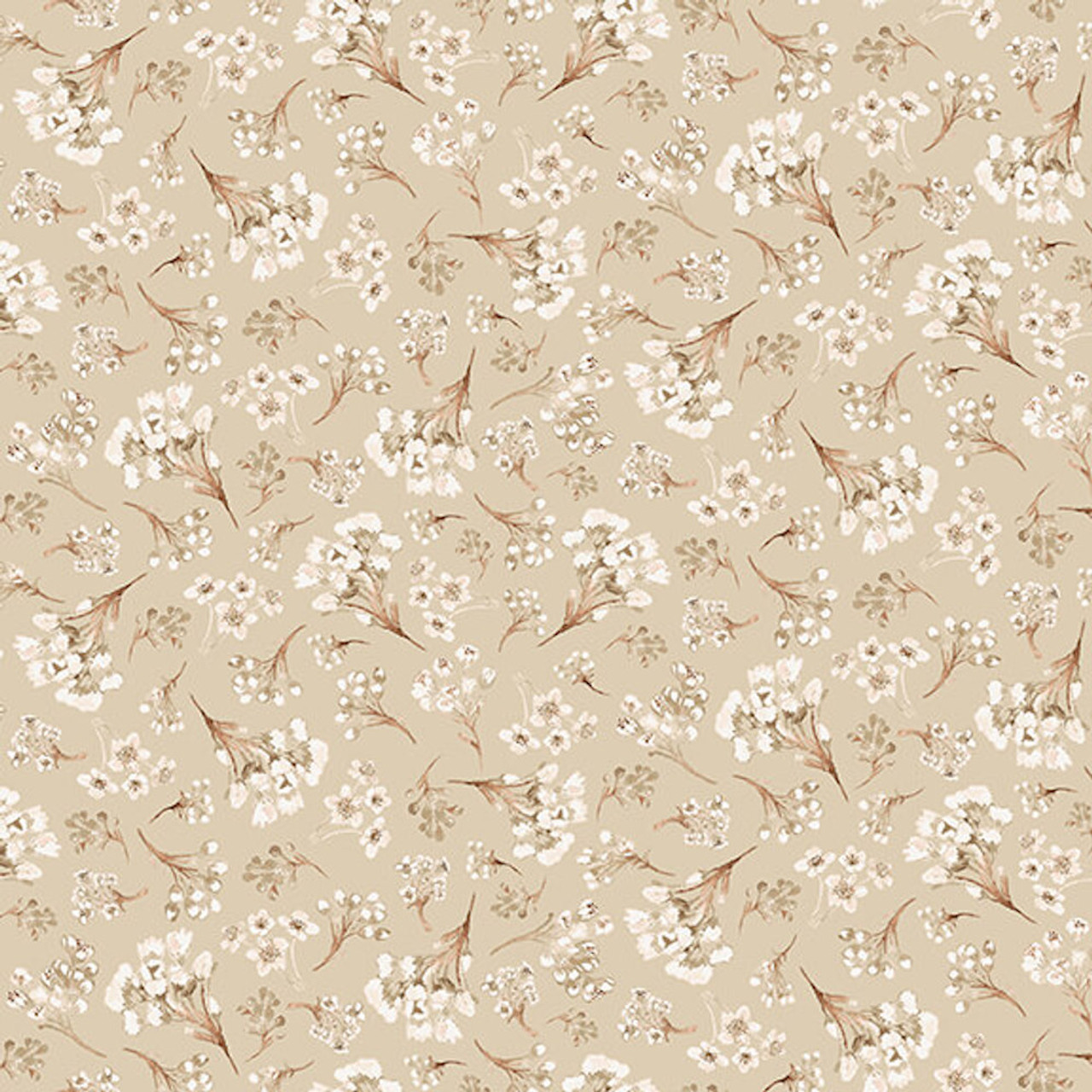 Henry Glass Little Ones Sm Floral Bouquets Lt Beige Fabric By The Yard