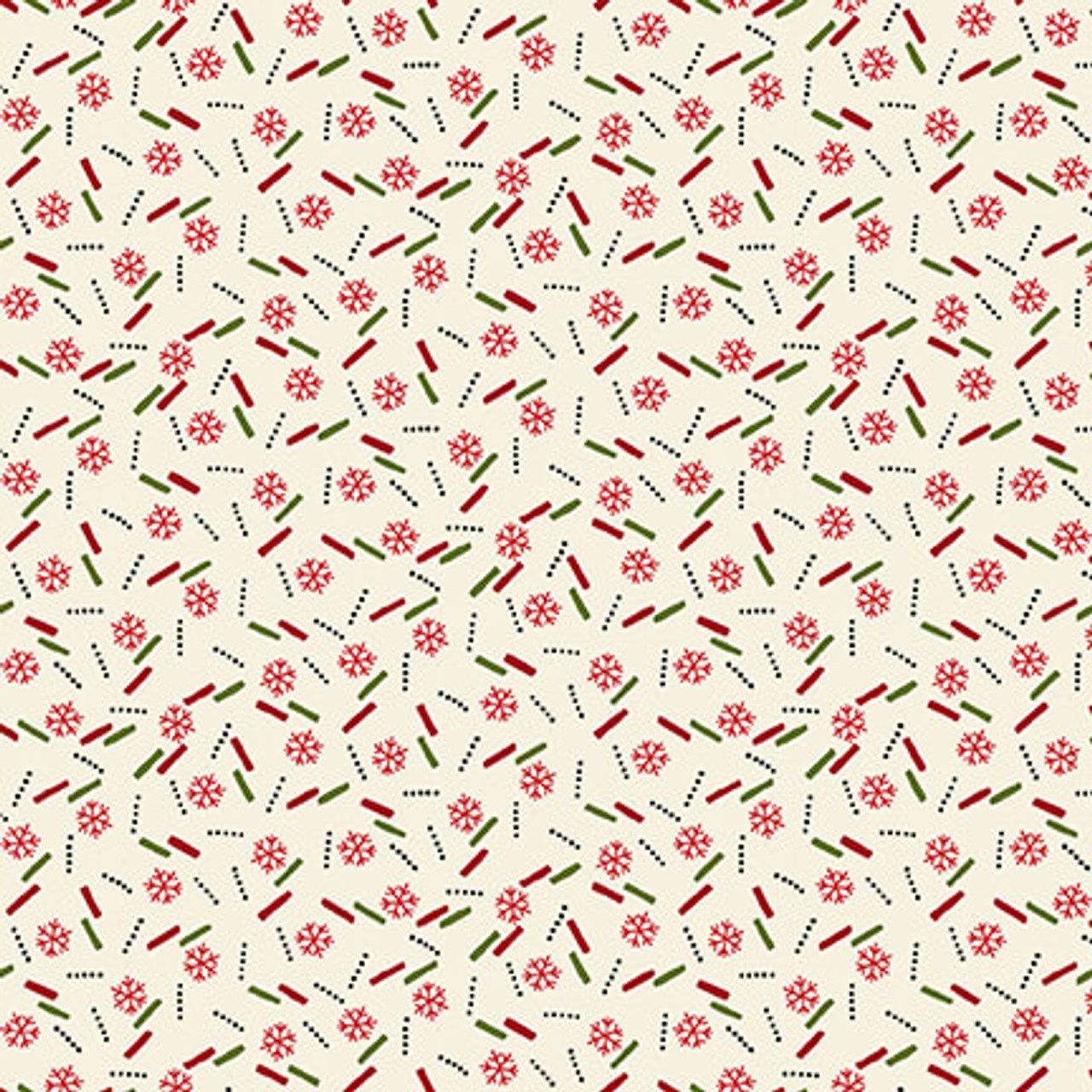 Henry Glass Winter Joy Mini Snowflake Toss Cream Fabric By The Yard