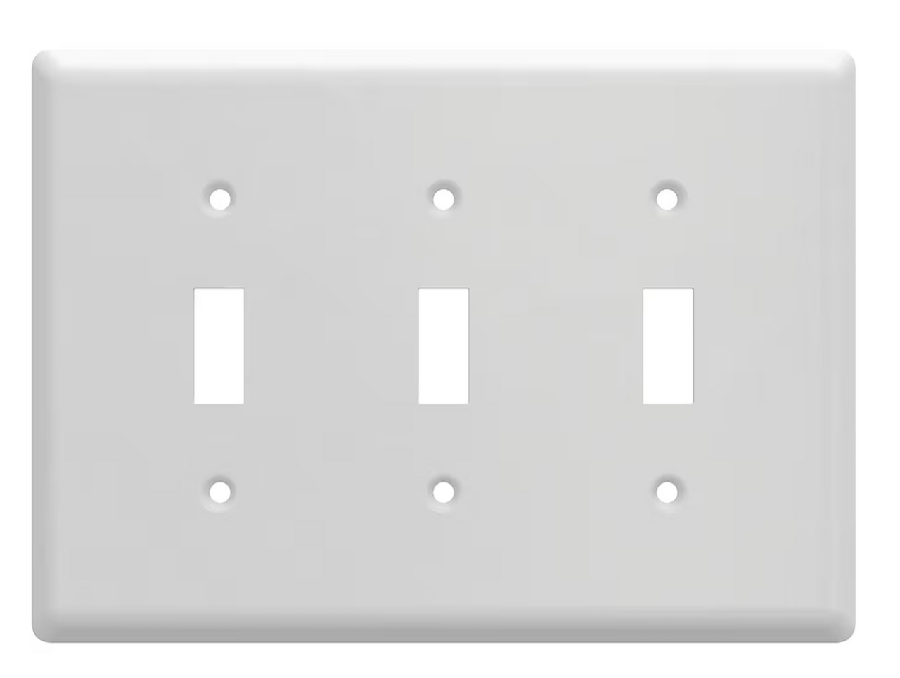 Style Selections W45072-PW Pure White Simple Square Triple Switch Wall Plate Cover