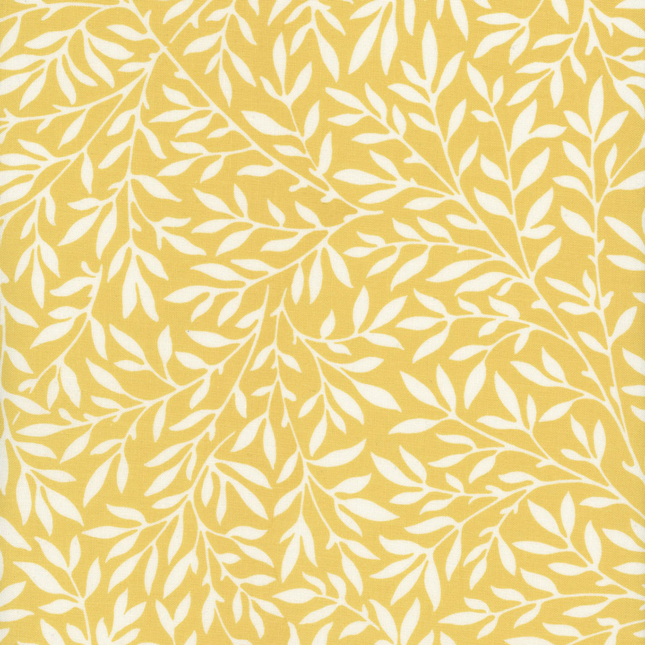 Morris & Co. Leicester Staden Lily Yellow Cotton Fabric By Yd