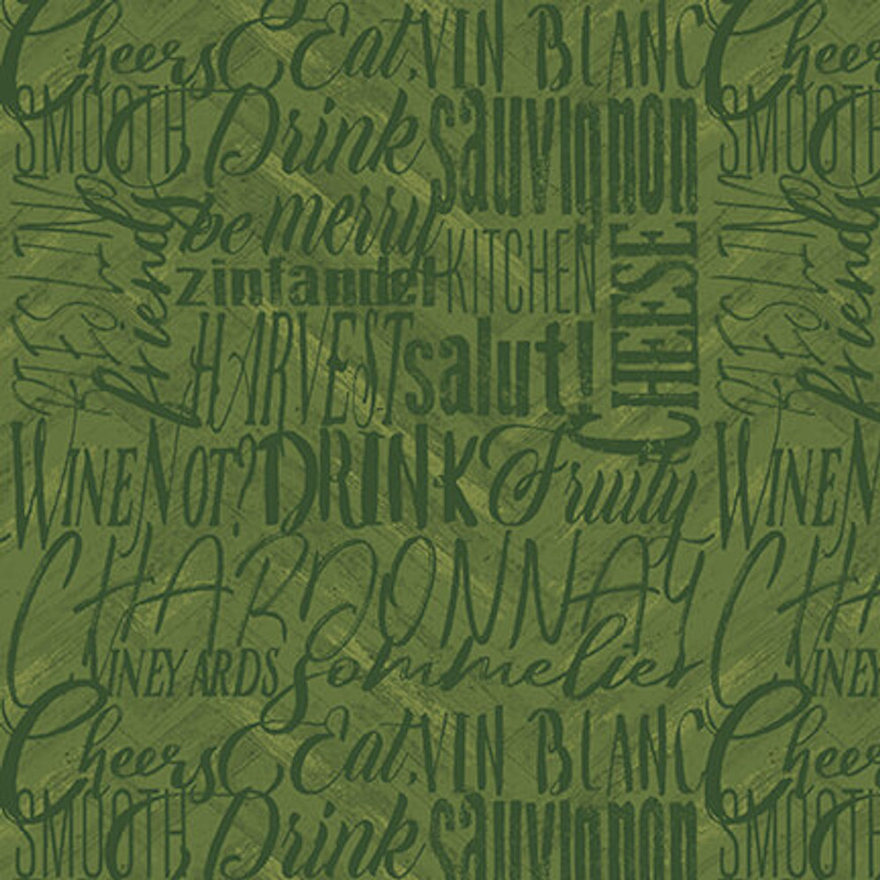 Henry Glass After Five Words Texture Green Cotton Fabric By The Yard