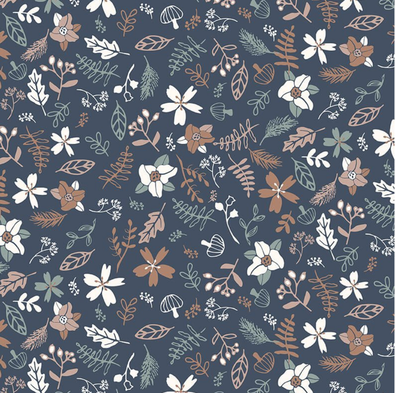 Studio E Find Your Path Floral Navy Cotton Fabric By Yard