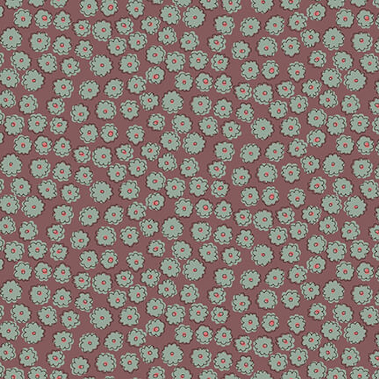 Henry Glass Market Garden Carnation Toss Raisin Cotton Fabric By The Yard