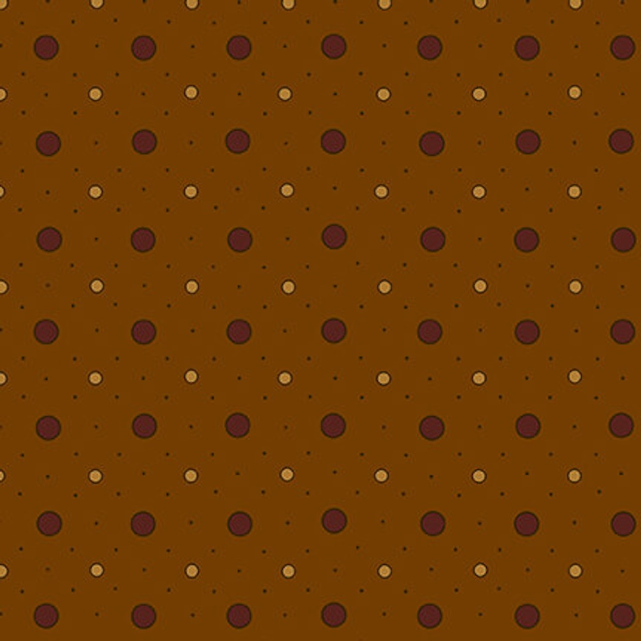 Henry Glass Chocolate Covered Cherries Dots Chestnut Cotton Fabric By Yard