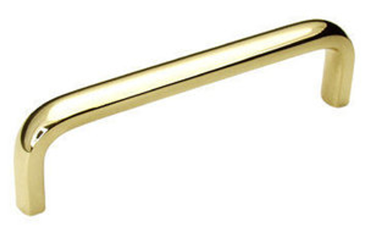 A43204-PL 3 1/2" Wire Pull Brass Cabinet Drawer Pull Knob