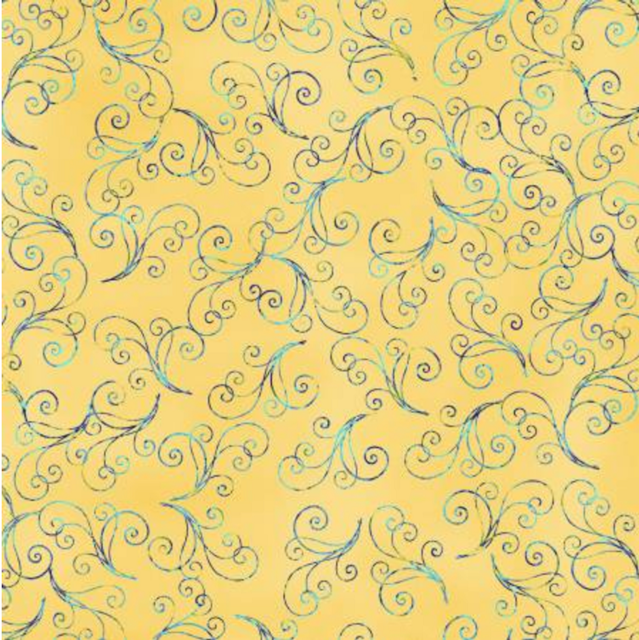 Henry Glass Waterlily Magic Waterlily Swirling Texture Yellow Fabric By The Yard