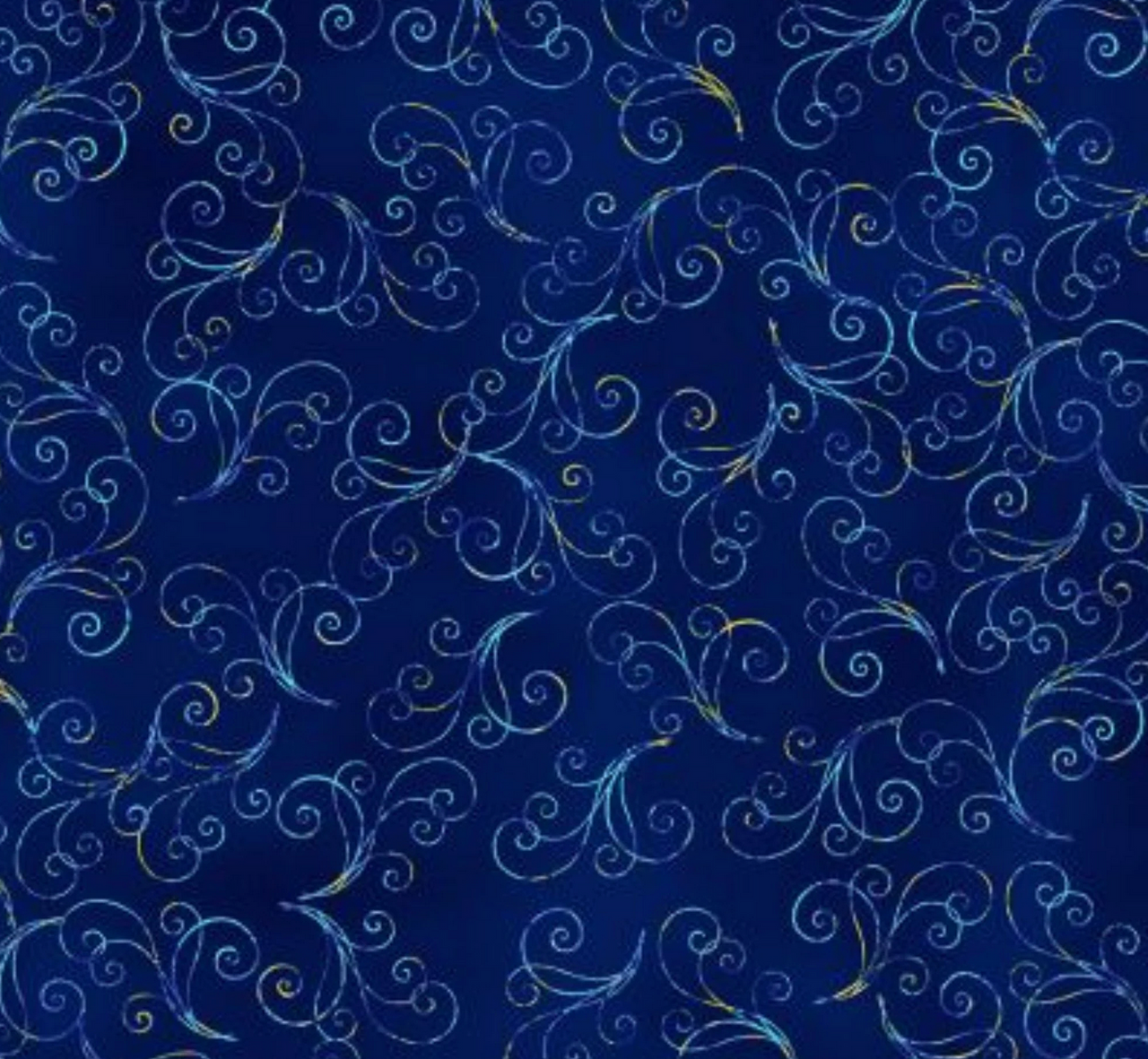 Henry Glass Waterlily Magic Waterlily Swirling Texture Blue Fabric By The Yard