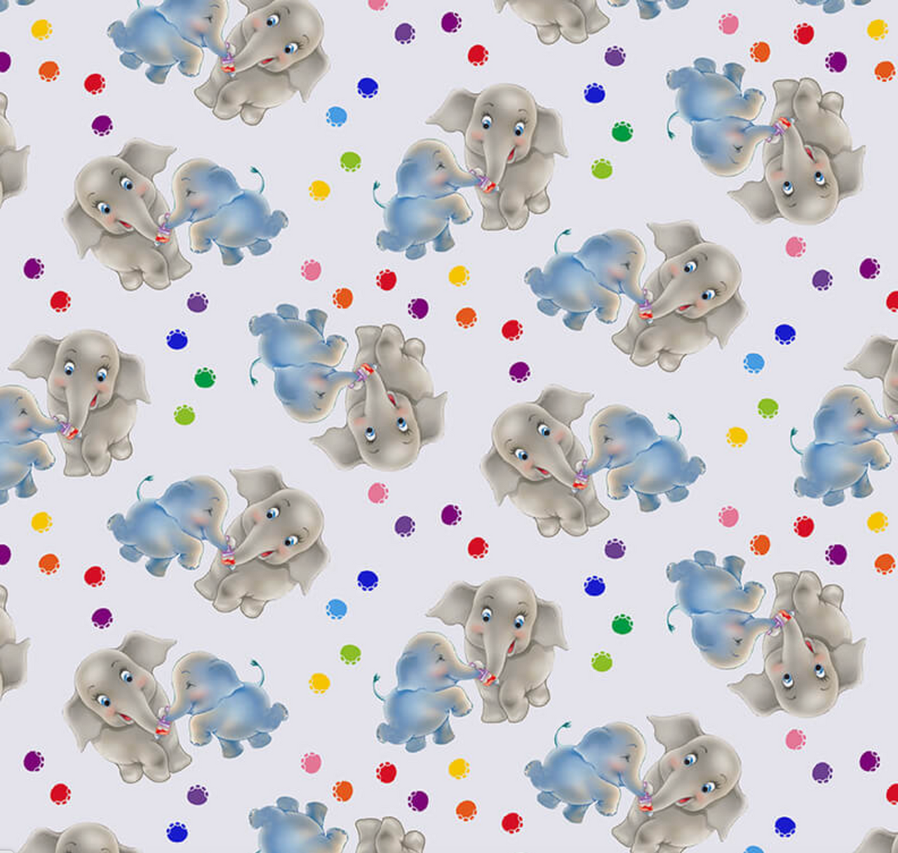 Studio E Painting The World Tossed Elephants Gray Cotton Fabric By Yard