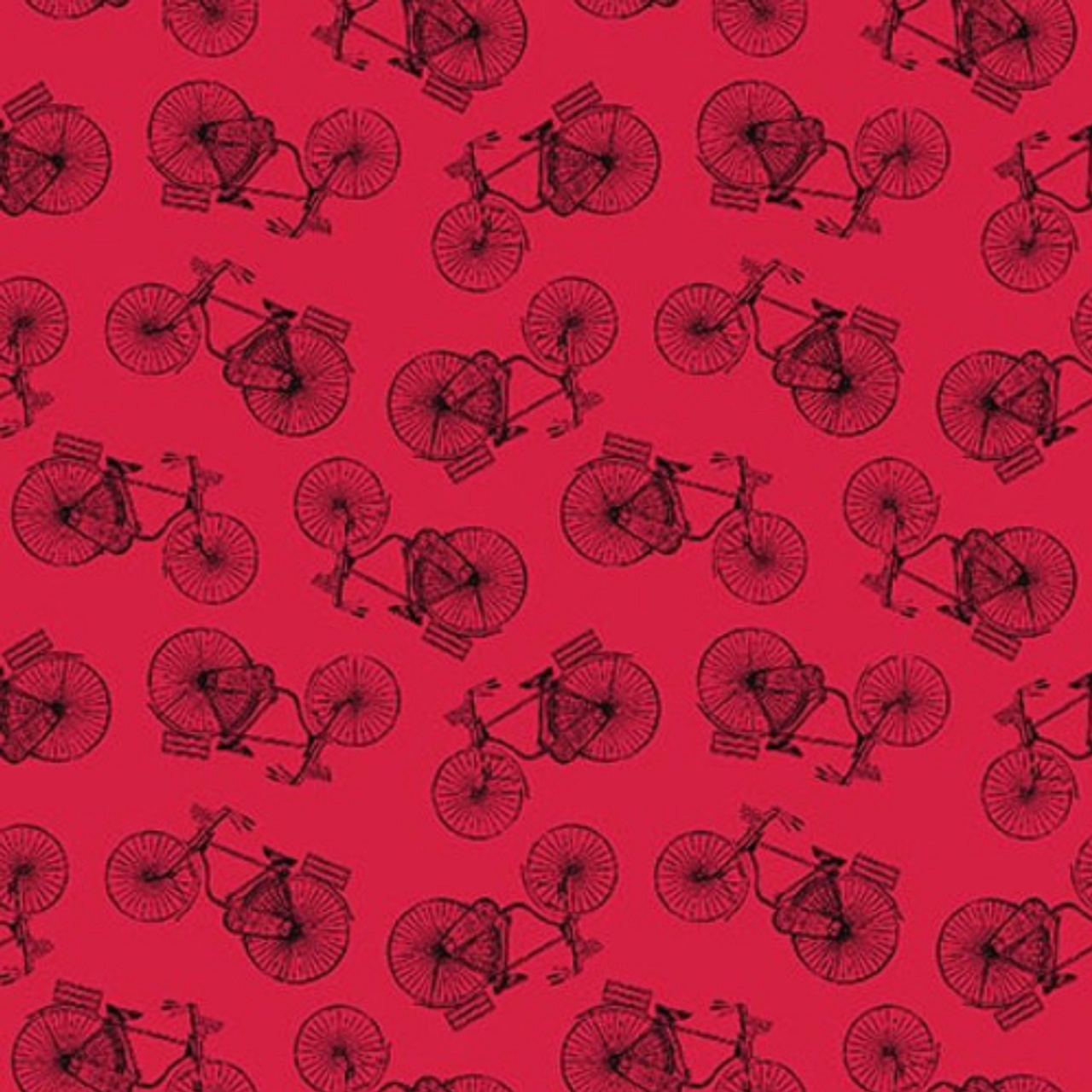 Henry Glass Flower Market Bicycles Red Cotton Fabric By The Yard