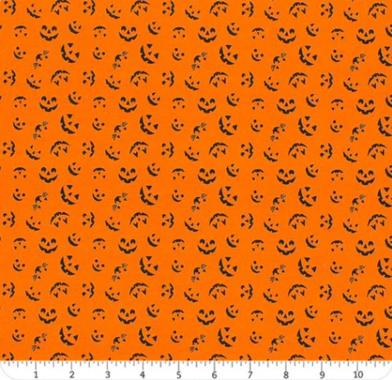 Free Spirit Storybook Halloween Jack-O-Lantern Orange Cotton Fabric by The Yard