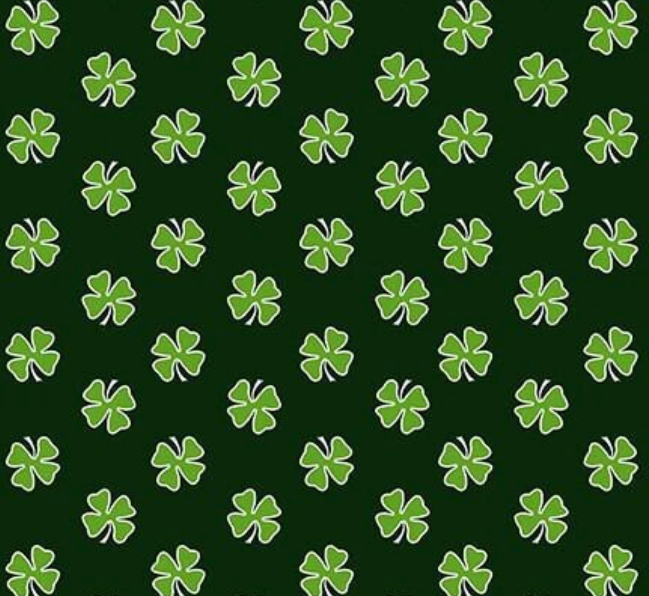 Henry Glass Hello Lucky Four Leaf Clover Black Green Cotton Fabric By Yard
