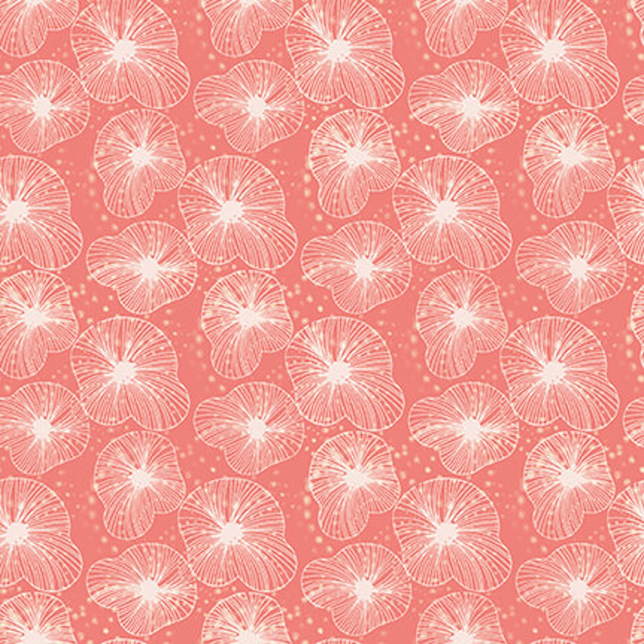 Studio E Koi Garden Tossed Lily Pads Blush Cotton Fabric By The Yard