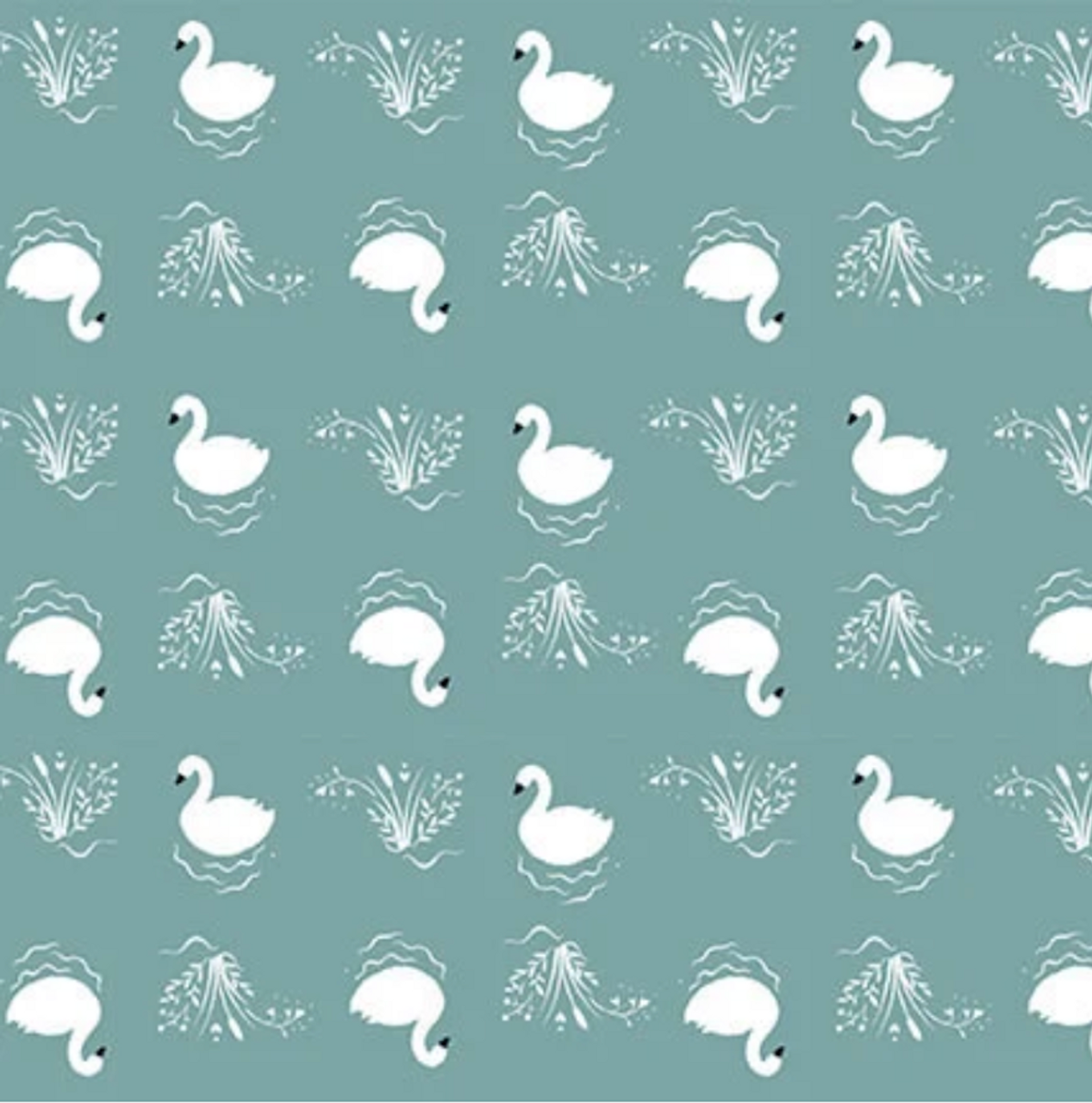 Studio E Bella Ballerina Small Swans Aqua Cotton Fabric by The Yard