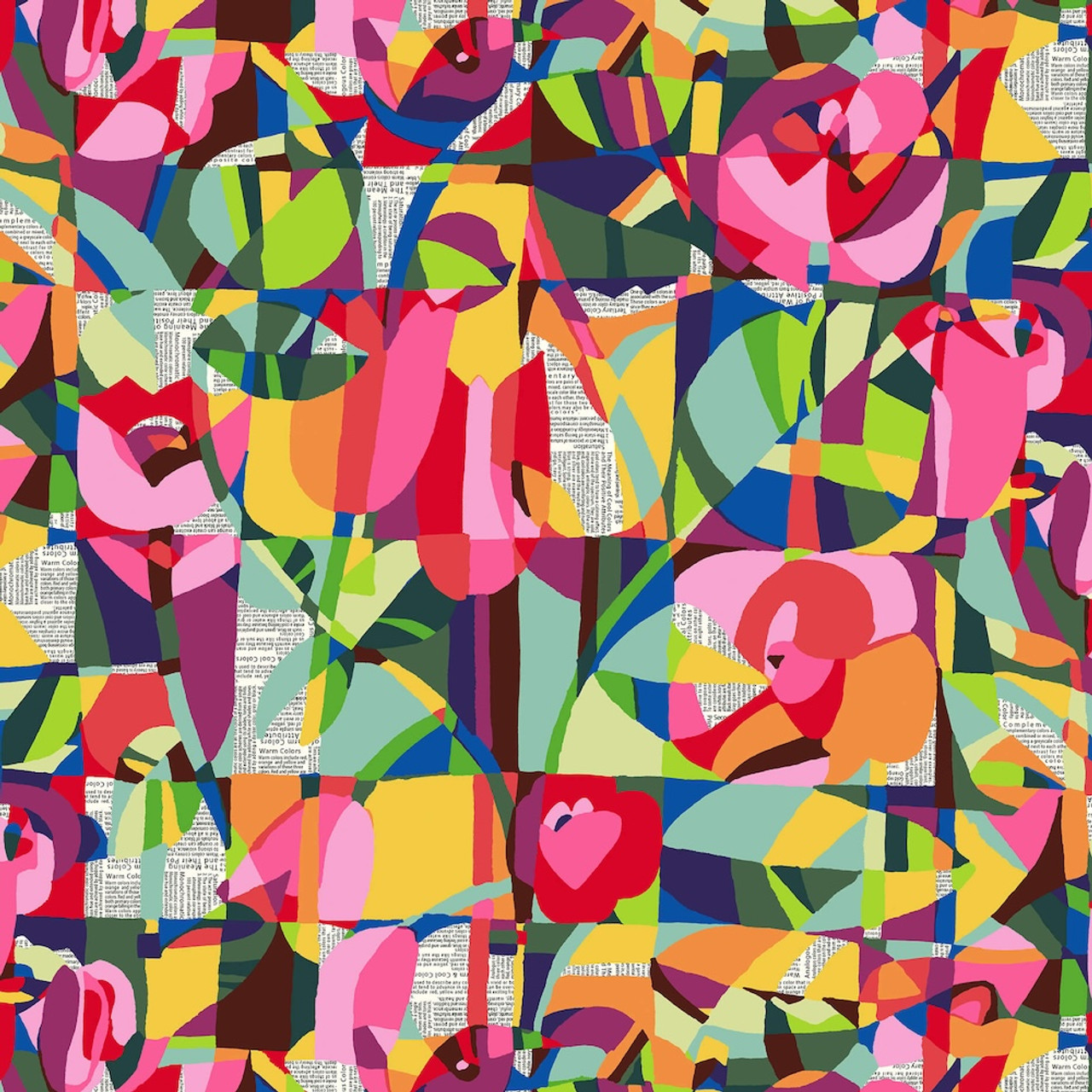 Studio E Language Of Color Abstract Floral Multi Cotton Fabric By Yard