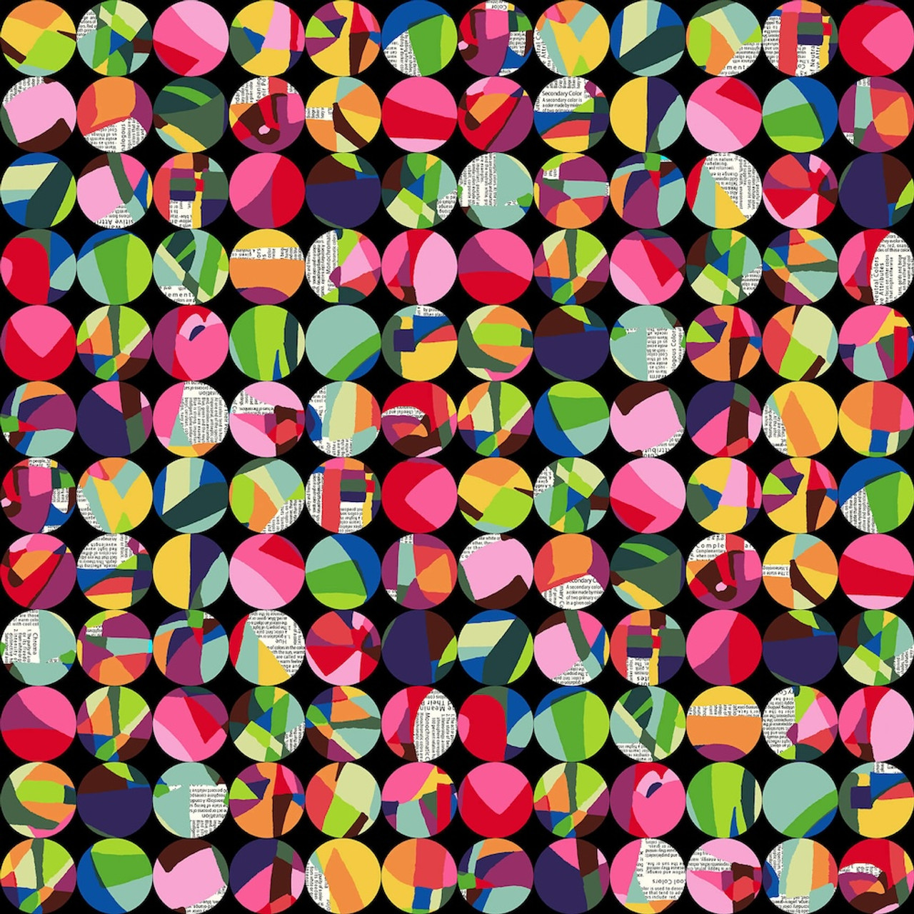 Studio E Language Of Color Big Dot Yo Yo's Black Multi Cotton Fabric By Yard