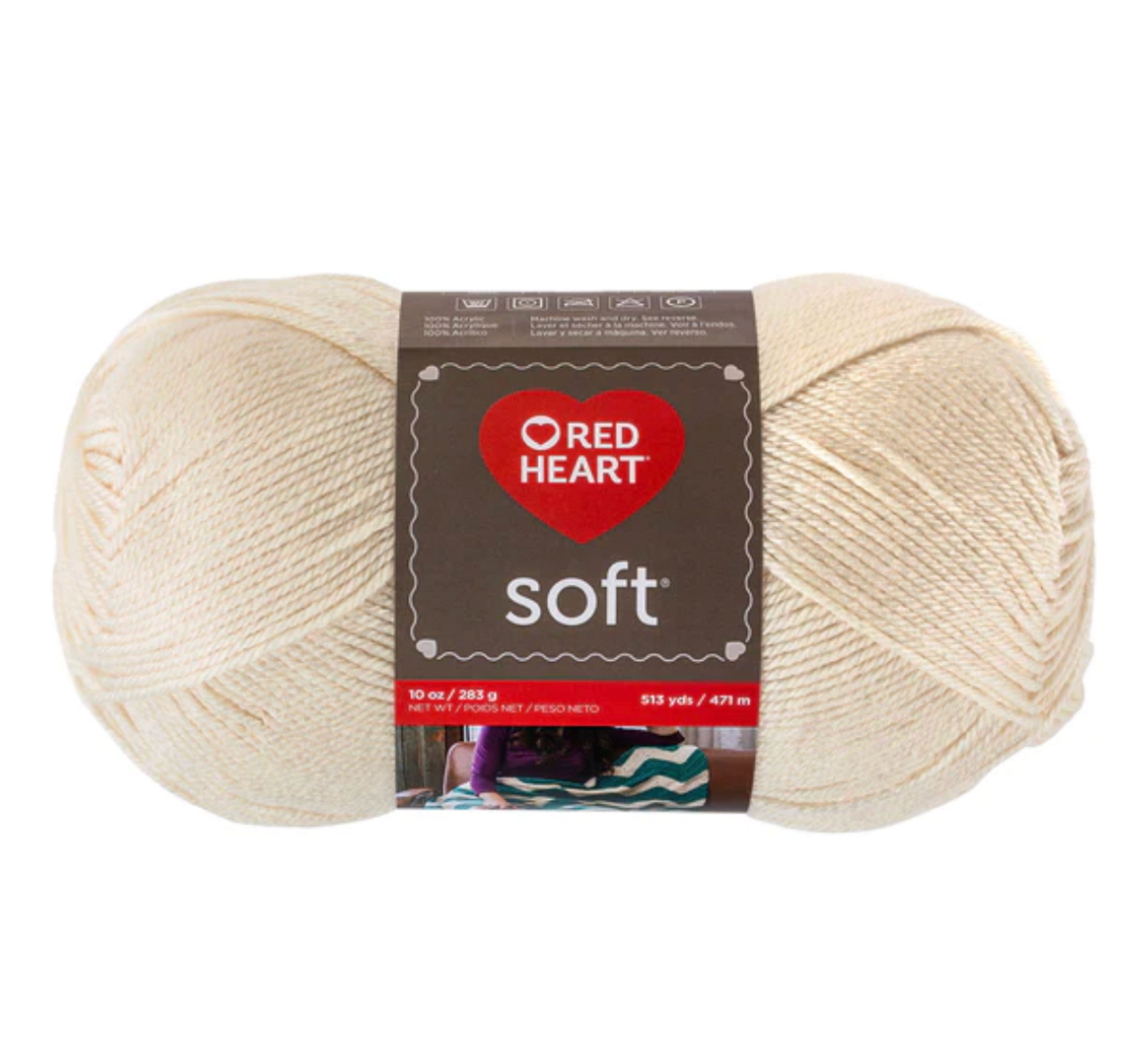 Red Heart Soft Off White Acrylic Knitting & Crochet Yarn