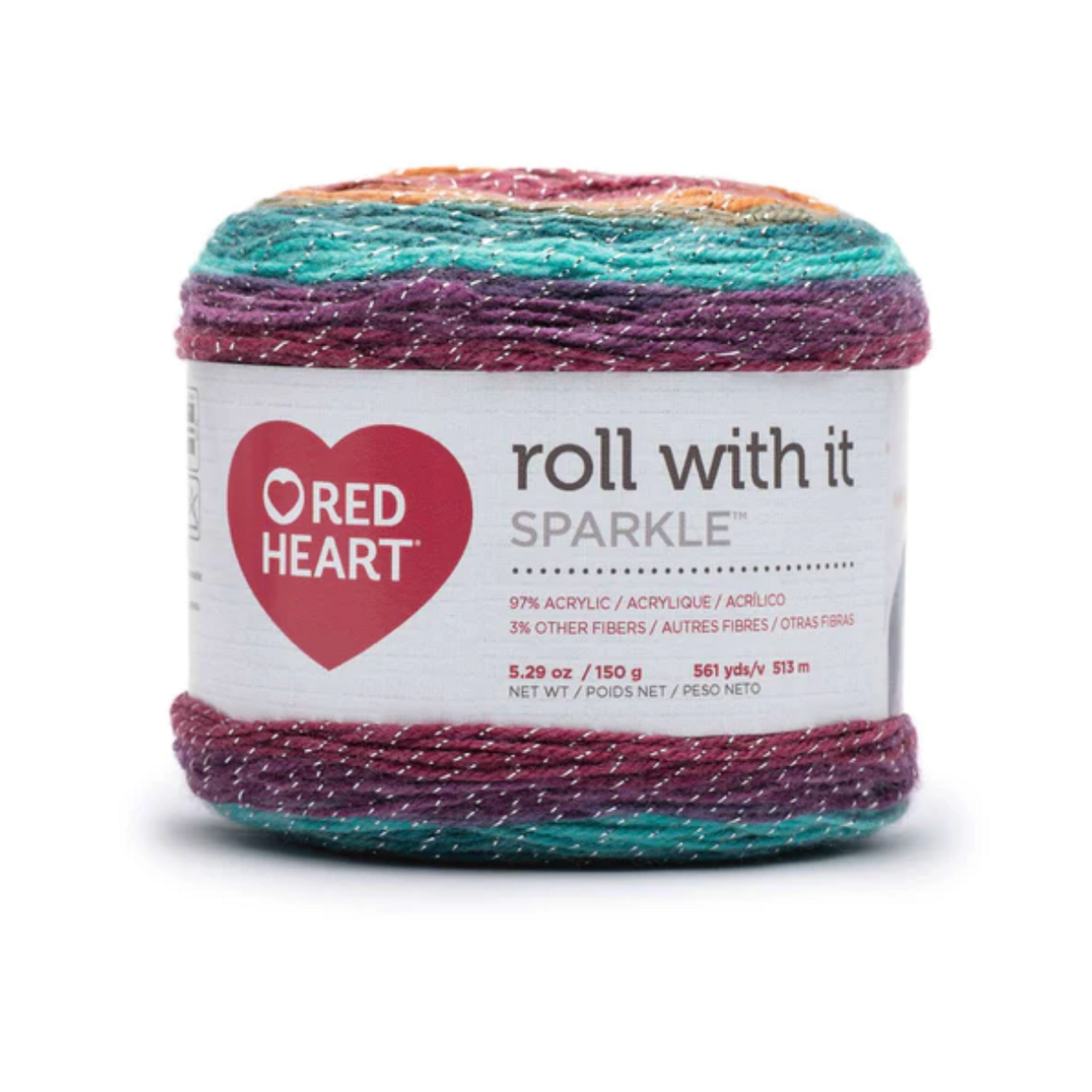 Red Heart Roll With It Sparkle Sedona Knitting & Crochet Yarn