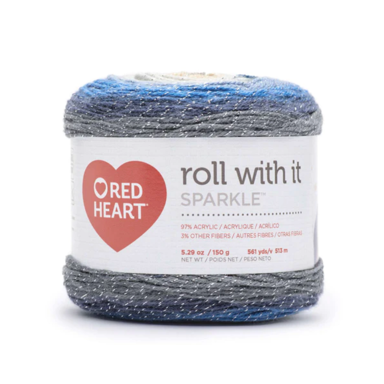 Red Heart Roll With It Sparkle Lake House Knitting & Crochet Yarn