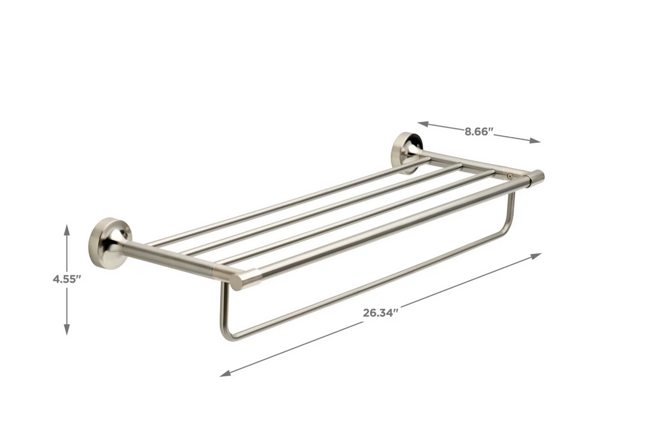 Better Homes & Gardens Bath Chandler 24" Towel Shelf w/ 1 Bar Polished Chrome Finish