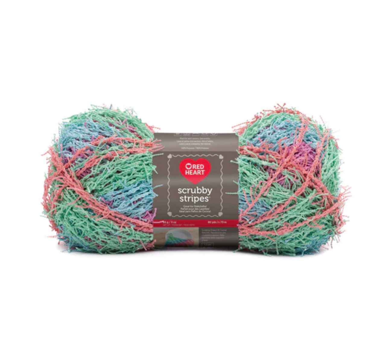 Red Heart Scrubby Stripes Calypso Polyester Knitting & Crochet Yarn