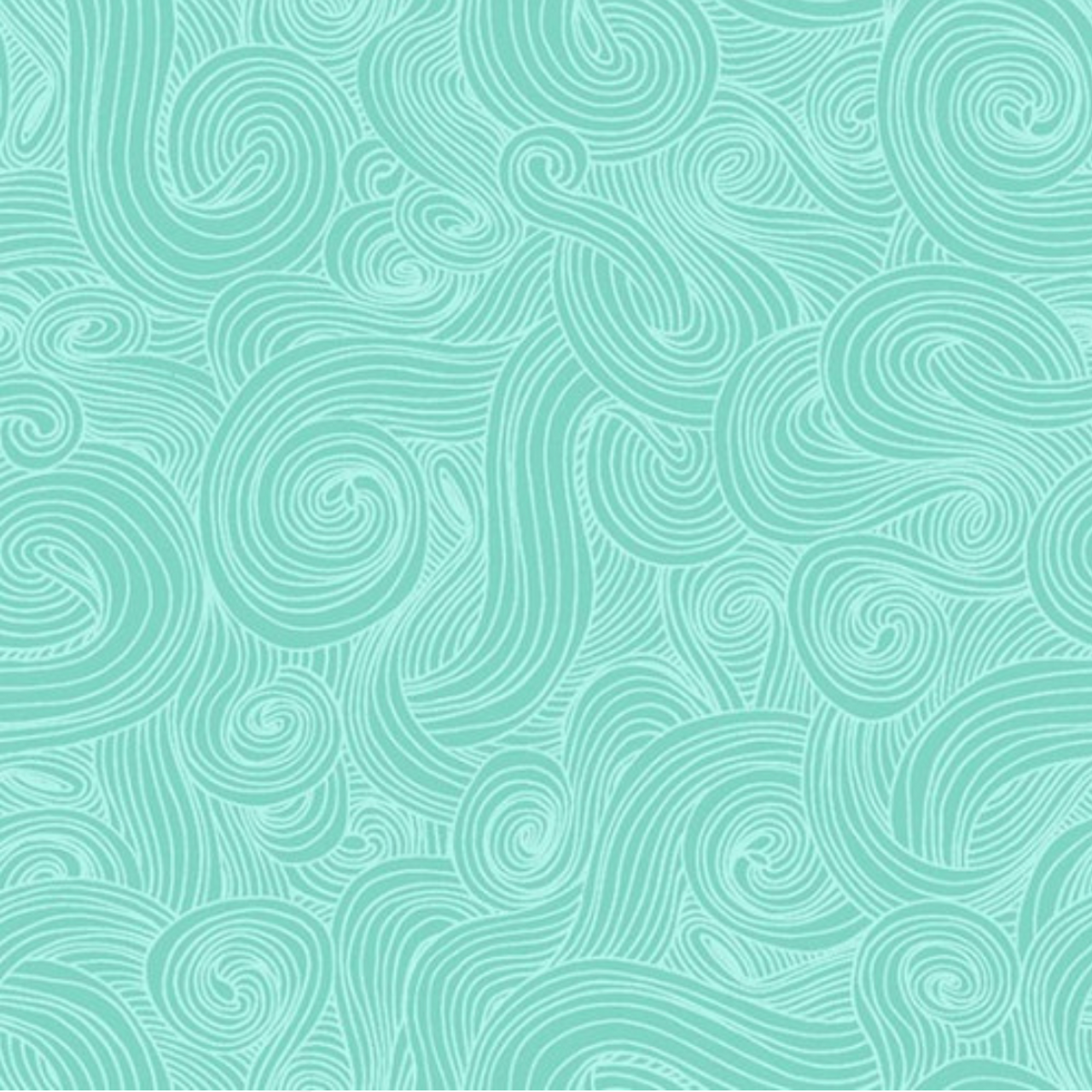 Studio e Just Color Lt Teal Swirl Cotton Fabric By The Yard