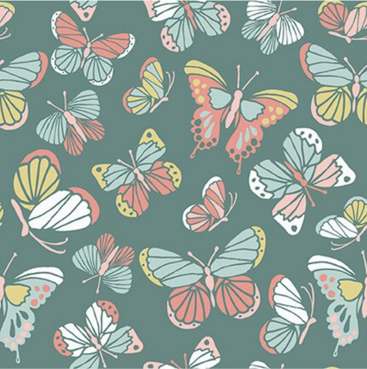 Studio E Blossom & Grow Butterfly Toss Multi Cotton Fabric By The Yard